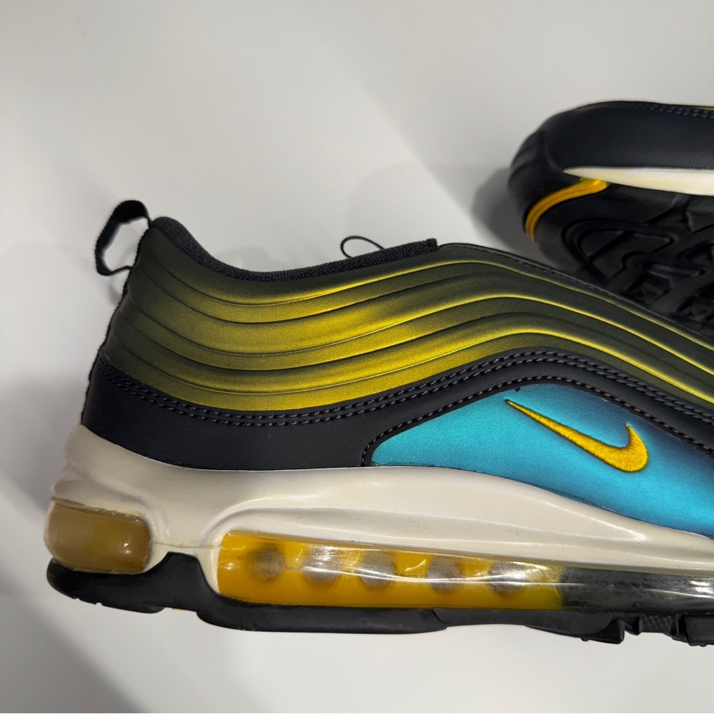 Nike Air Max 97 LX (Mens) - Black, Yellow, and Blue - Picture 7 of 9